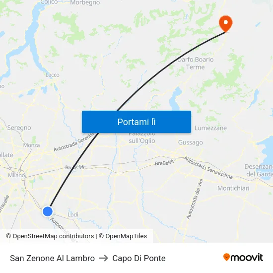 San Zenone Al Lambro to Capo Di Ponte map