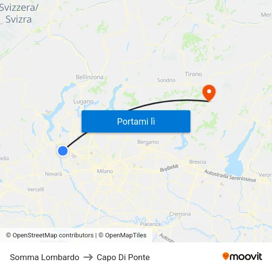 Somma Lombardo to Capo Di Ponte map