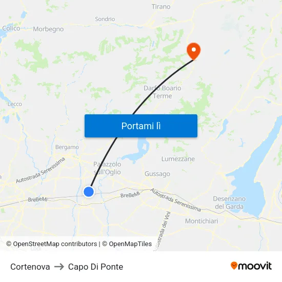 Cortenova to Capo Di Ponte map