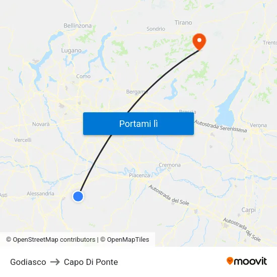 Godiasco to Capo Di Ponte map