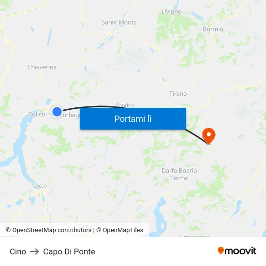 Cino to Capo Di Ponte map