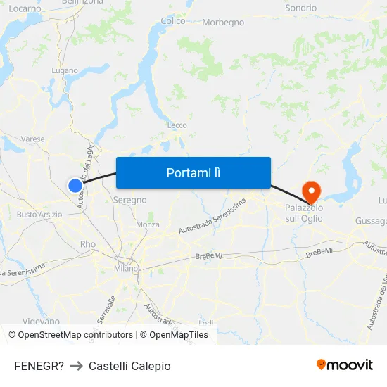 FENEGR? to Castelli Calepio map