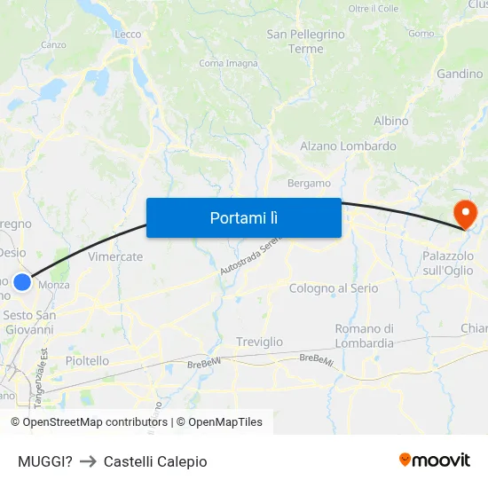 MUGGI? to Castelli Calepio map