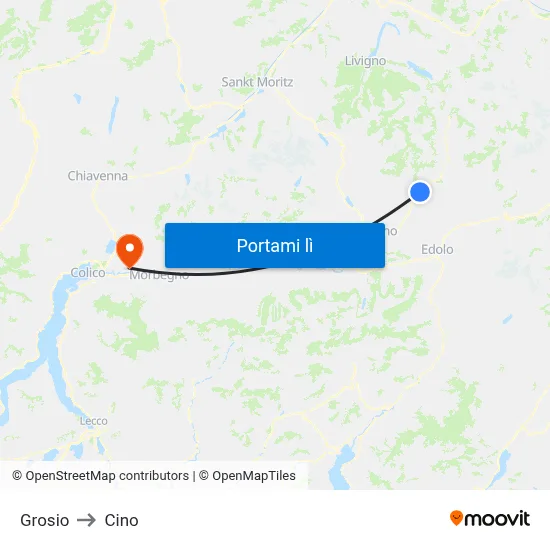 Grosio to Cino map