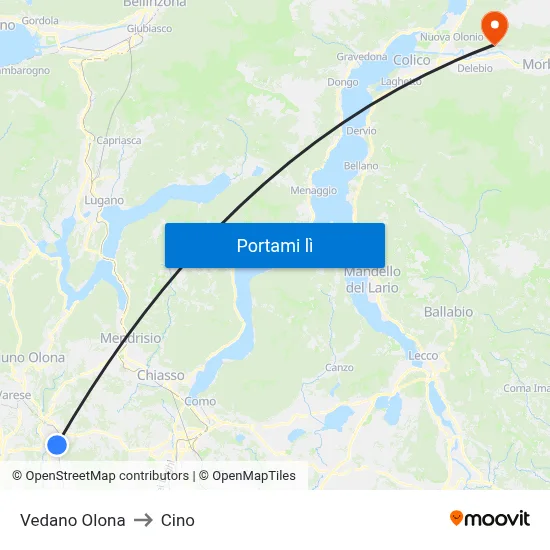 Vedano Olona to Cino map
