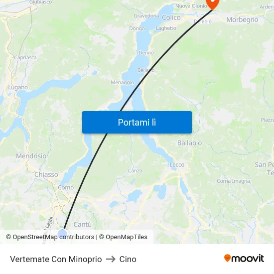 Vertemate Con Minoprio to Cino map