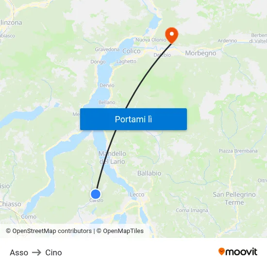 Asso to Cino map