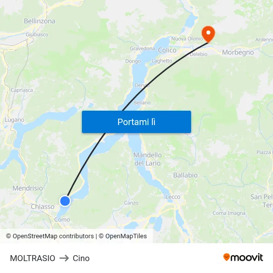 MOLTRASIO to Cino map