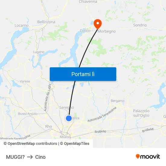 MUGGI? to Cino map