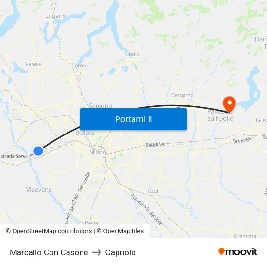 Marcallo Con Casone to Capriolo map