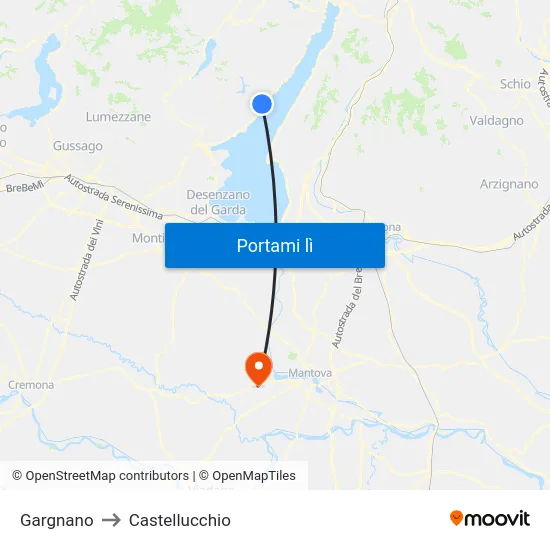 Gargnano to Castellucchio map