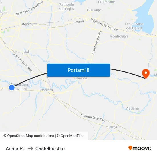 Arena Po to Castellucchio map