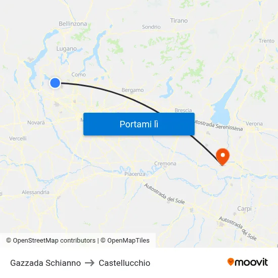 Gazzada Schianno to Castellucchio map