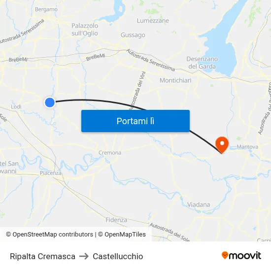 Ripalta Cremasca to Castellucchio map