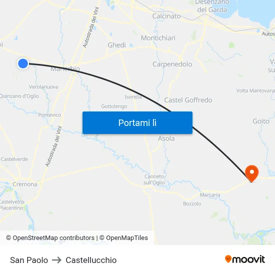 San Paolo to Castellucchio map