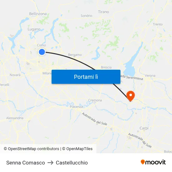 Senna Comasco to Castellucchio map