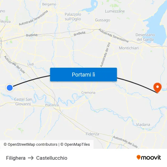 Filighera to Castellucchio map
