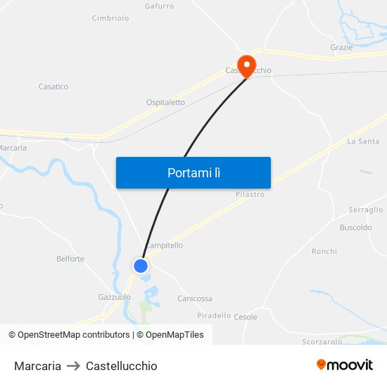 Marcaria to Castellucchio map