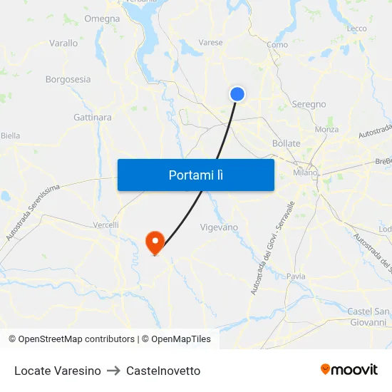 Locate Varesino to Castelnovetto map
