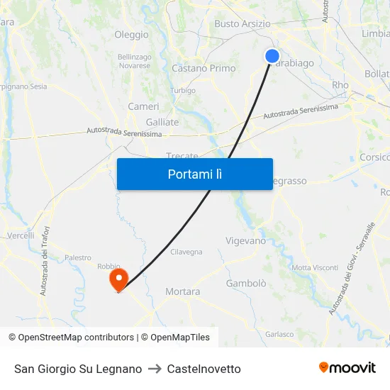 San Giorgio Su Legnano to Castelnovetto map