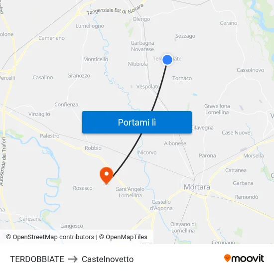 TERDOBBIATE to Castelnovetto map