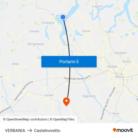 VERBANIA to Castelnovetto map