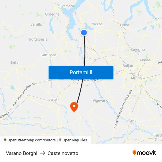 Varano Borghi to Castelnovetto map