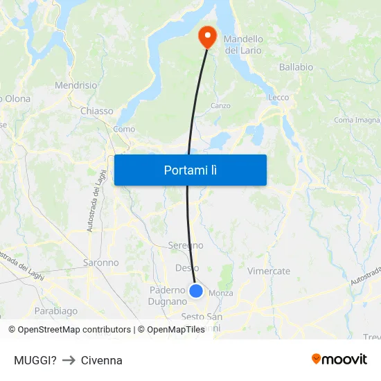 MUGGI? to Civenna map