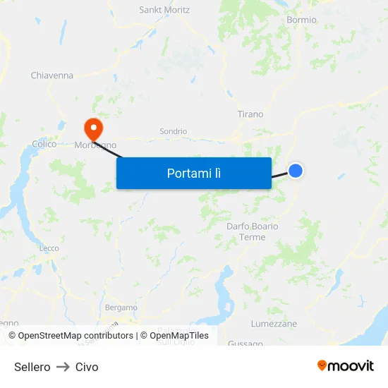 Sellero to Civo map