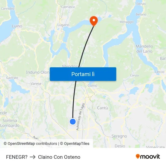 FENEGR? to Claino Con Osteno map