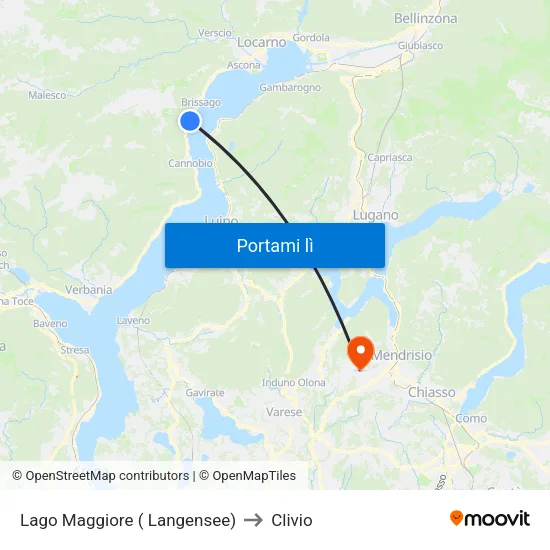 Lago Maggiore ( Langensee) to Clivio map