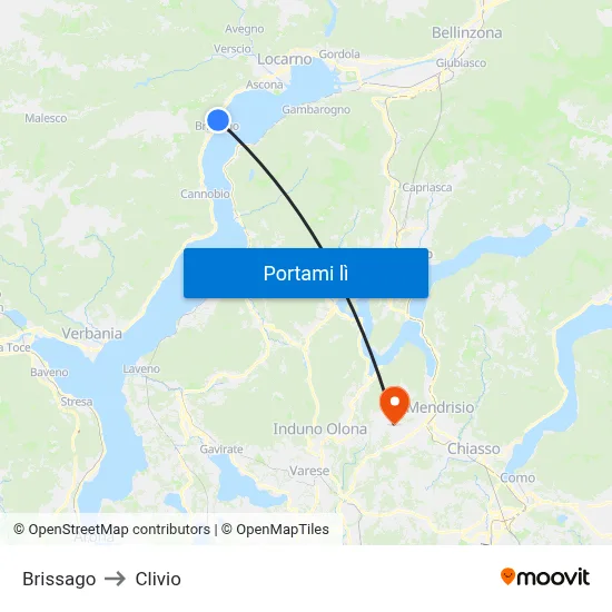 Brissago to Clivio map