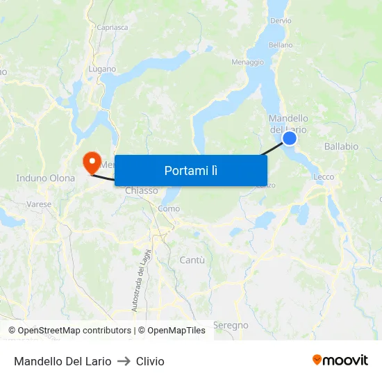 Mandello Del Lario to Clivio map