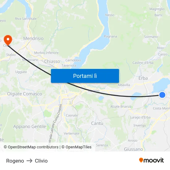 Rogeno to Clivio map