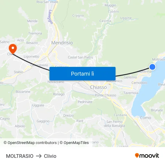 MOLTRASIO to Clivio map