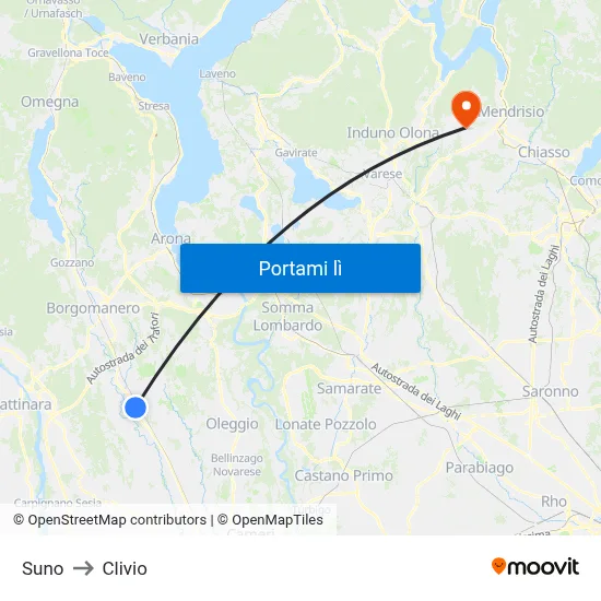 Suno to Clivio map