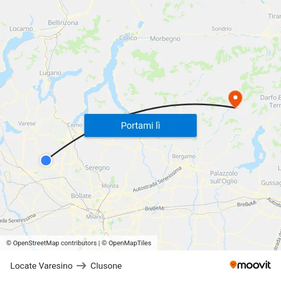 Locate Varesino to Clusone map
