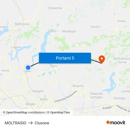 MOLTRASIO to Clusone map