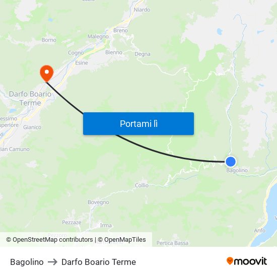 Bagolino to Darfo Boario Terme map