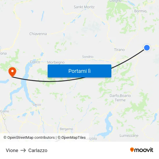 Vione to Carlazzo map