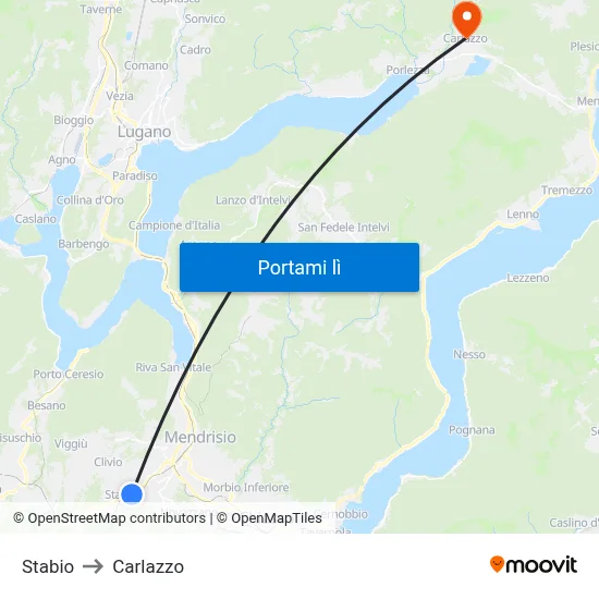 Stabio to Carlazzo map