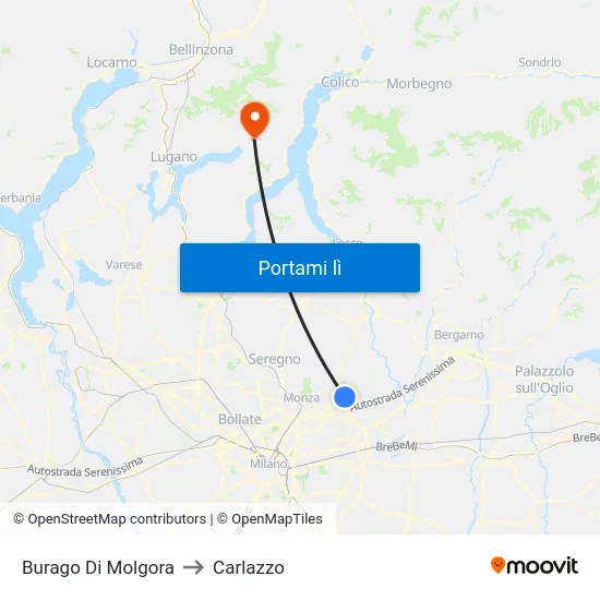 Burago Di Molgora to Carlazzo map
