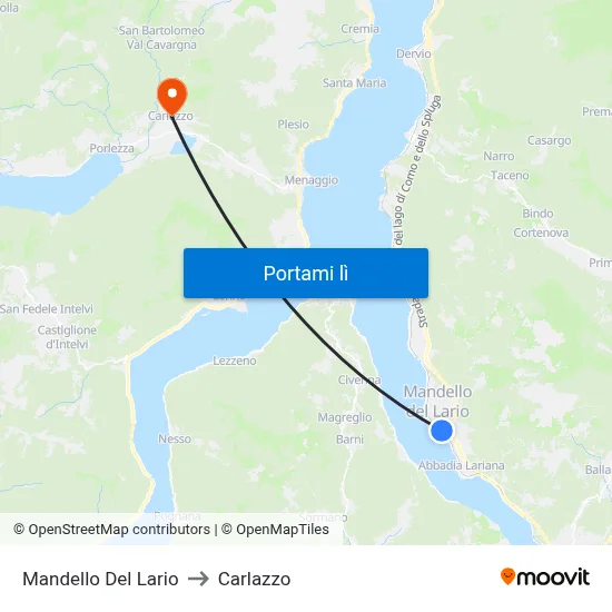 Mandello Del Lario to Carlazzo map