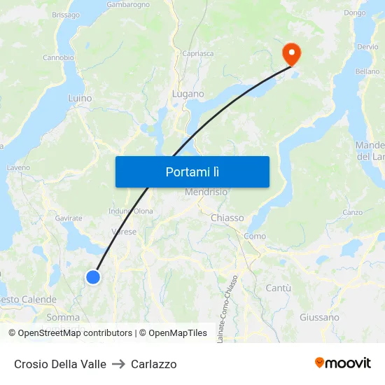 Crosio Della Valle to Carlazzo map