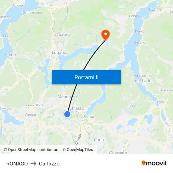 RONAGO to Carlazzo map