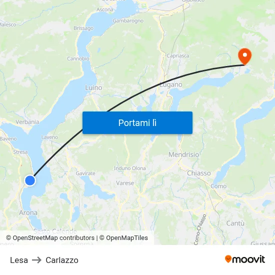 Lesa to Carlazzo map
