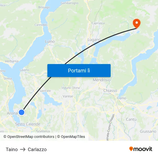 Taino to Carlazzo map