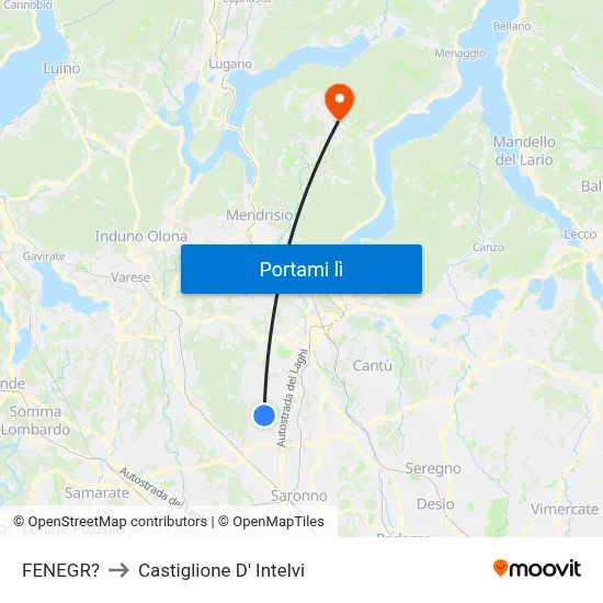 FENEGR? to Castiglione D' Intelvi map