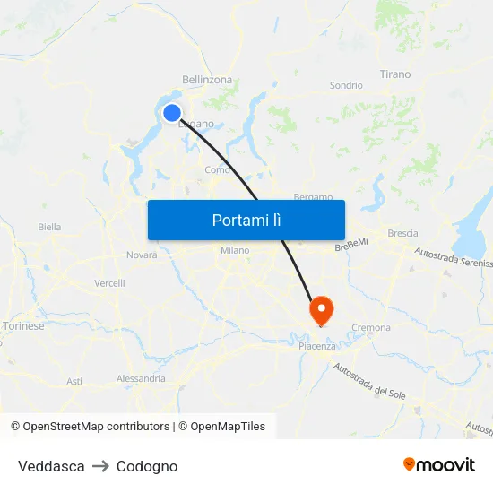 Veddasca to Codogno map