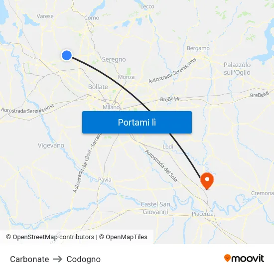 Carbonate to Codogno map